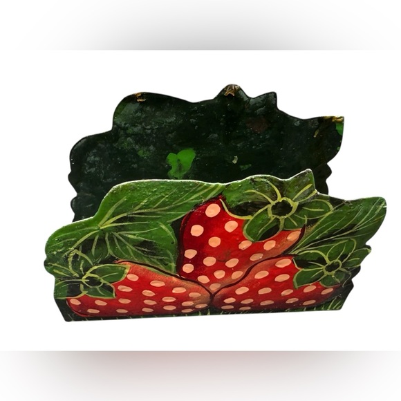Vintage Metal Strawberry Napkin Holder - Picture 5 of 6